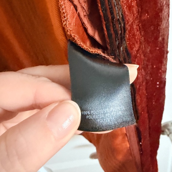 Anthropologie Metallic Burnt Orange Velvet Kimono - Picture 3 of 6